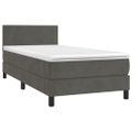vidaXL Posteľný rám boxspring s matracom tmavosivý 80x200 cm zamat