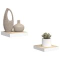 vidaXL Plávajúce nástenné police 2 ks dub a biele 23x23,5x3,8 cm MDF
