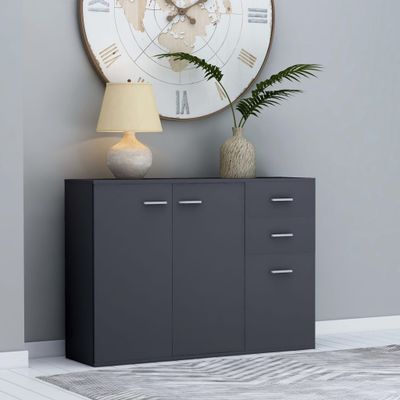 vidaXL Komoda, sivá 105x30x75 cm, kompozitné drevo