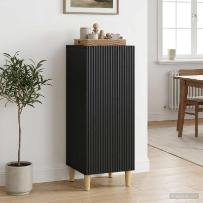 vidaXL Servírovacia skriňa Čierna 33 x 34,5 x 90 cm Kompozitné drevo
