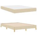 vidaXL Posteľ s pružinovým rámom s matracmi Krémová 140 x 190 cm látka