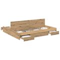 vidaXL Rám postele s úložným prostorem Remeselný dub 200 x 200 cm