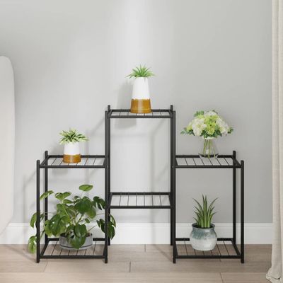 vidaXL Stojan na kvety 83x25x60 cm čierny železný