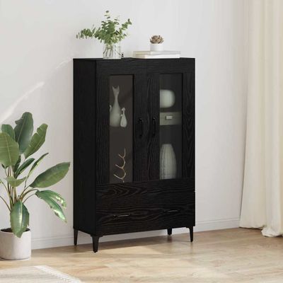 vidaXL Highboard so zásuvkou Čierny dub 70 x 31 x 115 cm
