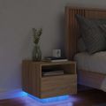 vidaXL Nočný stolík s LED svetlami dub sonoma 40x39x37 cm