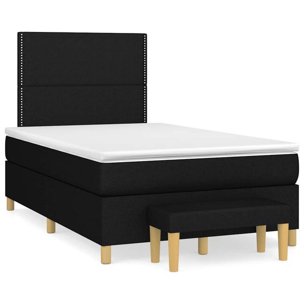 vidaXL Boxspring posteľ s matracom čierna 120x190 cm látka