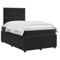 vidaXL Posteľ boxspring s matracom Čierna 120 x 190 cm Zamat