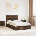 vidaXL Úložná posteľ Dymová dub 135 x 190 cm Kompozitné drevo