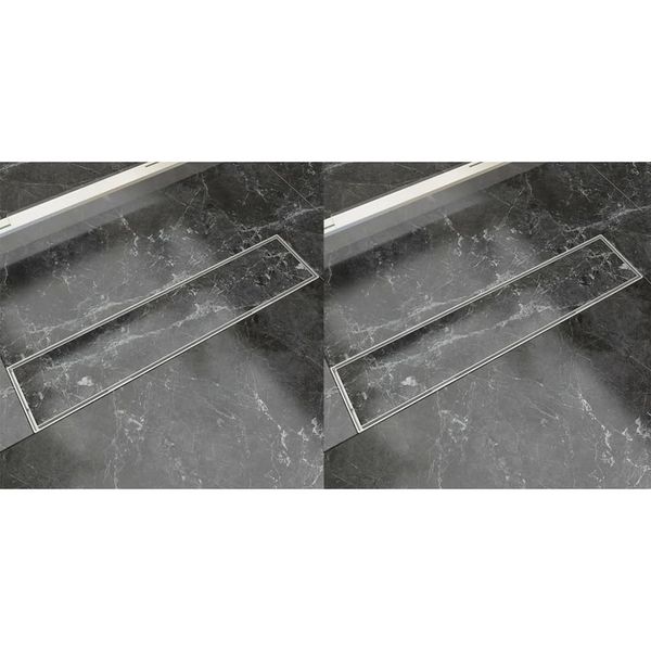vidaXL Rovný sprchový odtok 2 ks 530x140 mm nehrdzavejúca oceľ
