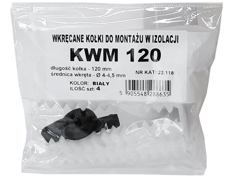 Hmoždinka KWM-120 sada 4 ks + 1x kľúč do polystyrénu 118x18 --CENA BLISTR--