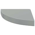 vidaXL Plávajúce rohové police 4 ks, lesklé sivé 25x25x3,8 cm, MDF