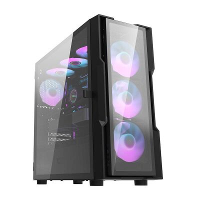 Sklenená počítačová skriňa Darkflash DK431 + 4 ventilátory (čierna)