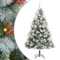 vidaXL Umelý vianočný stromček Zelená a biela 210 cm PVC, kov a plast