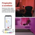 GoSmart LED ambientná lampa, čierna, teplá biela–studená biela/ RGB, WiFi