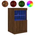 vidaXL Komoda s LED svetlami hnedý dub 41x37x67 cm