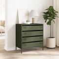 vidaXL Komoda olivovozelená 68x39x73,5 cm oceľ valcovaná za studena