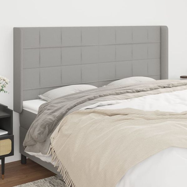 vidaXL Čelo postele so záhybmi bledosivé 163x16x118/128 cm látka