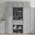 vidaXL Vysoká skrinka sivá sonoma 70x42,5x185 cm kompozitné drevo
