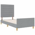 vidaXL Rám postele s čelnou doskou Svetlosivá 100 x 200 cm látka