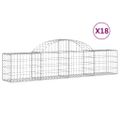 vidaXL Oblúkový gabionový kôš 18 ks 200x30x40/60 cm pozinkované železo