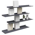 vidaXL Závesná polica 4 ks Antracit 80 x 18 x 2,5 cm Oceľ