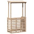 vidaXL Vonkajší barový stôl so strechou 112,5x57x195,5cm masívne drevo