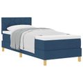 vidaXL Posteľ s pružinovým rámom s vankúšom Modrá 80 x 200 cm látka