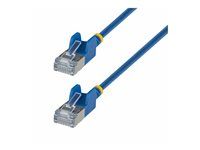 Startech - Patch kábel - RJ-45 (M) do RJ-45 (M) - 1 m - 3.7 mm - U/FTP - CAT 6a - prevedenie bez hrbolčeka, ultra-tenký, stranded med - modrá
