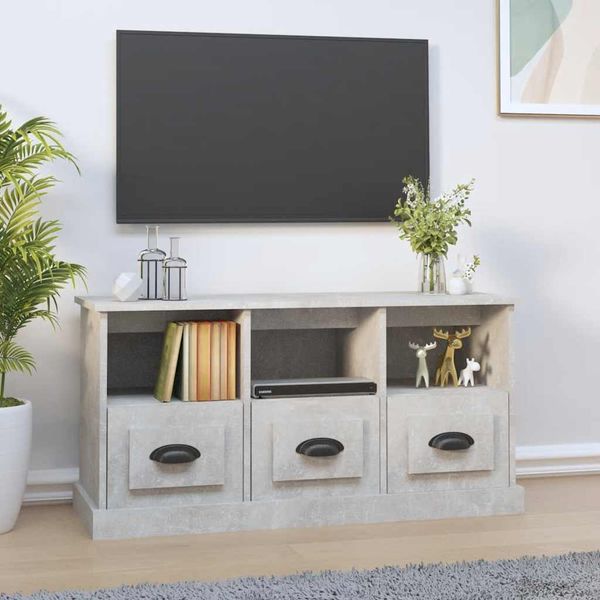 vidaXL TV skrinka betónová sivá 100x35x50 cm kompozitné drevo