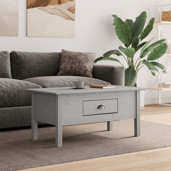 vidaXL Konferenčný stolík BODO sivý 100x55x46 cm borovicový masív