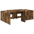 vidaXL Detská vysoká posteľ s pultom Dymový dub 90 x 200 cm