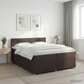 vidaXL Posteľ boxspring s matracom Tmavohnedá 200 x 200 cm Látka