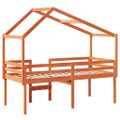 vidaXL Vysoká posteľ so strechou voskovo hnedá 80x200cm borovic. masív
