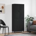 vidaXL Vysoká skrinka čierna 69,5x34x180 cm spracované drevo