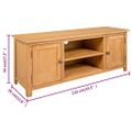vidaXL TV skrinka 110x35x44 cm dubový masív
