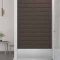 vidaXL Nástenné panely 12 ks sivohnedé 60x15 cm látkové 1,08 m²