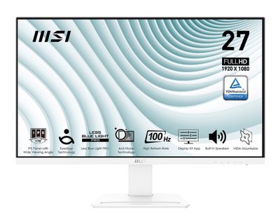 MSI Pro/MP273AW/27''/IPS/FHD/100Hz/1ms/White/2R