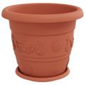 vidaXL Kvetináče 24 ks Tehlovo červená Ø 34 x 28 cm Plast
