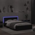 vidaXL Posteľný rám s čelom a LED čierny 135x190 cm