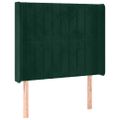 vidaXL Čelo postele so záhybmi tmavozelený 103x16x118/128 cm zamat