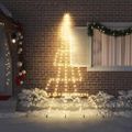 vidaXL LED Vianočný stromček so zemnými kolíkmi Teplá biela 306 cm Kov