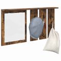 vidaXL Vešiak na stenu Nástenná montáž Tmavý dub 85 x 10 x 45 cm