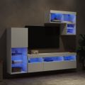 vidaXL 6-dielne TV nástenné skrinky s LED biele kompozitné drevo