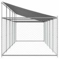 vidaXL Klietka pre psa so strechou a dverami sivá 10x2x2m pozink. oceľ