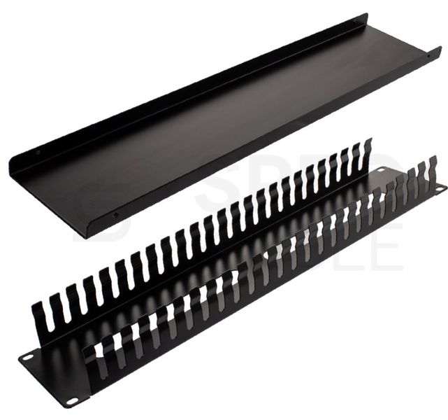 Vyväzovací panel do racku NEKU 2U 19" kovový, čierny Vyvazovací panel do racku NEKU 2U 19" kovový, čierny