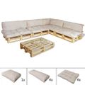 41515 vidaXL Set of 9 Back/Seat Cushions for Pallet Lounge Set Sand White