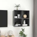 vidaXL Nástenné skrinky 4 ks, sivé 37x37x37 cm, kompozitné drevo