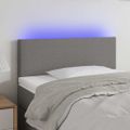 vidaXL Čelo postele s LED tmavosivé 100x5x78/88 cm látka