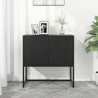 vidaXL Komoda čierna 75x35x75 cm oceľová