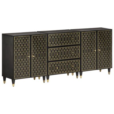 vidaXL Bočné skrinky 3 ks 60x33x75 cm masívne mangovníkové drevo